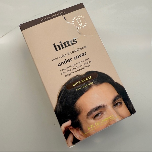 NIB! Men’s Hims Hair Color & Conditioner Rich Black Semi-Permanent 5 fl oz - Picture 2 of 8